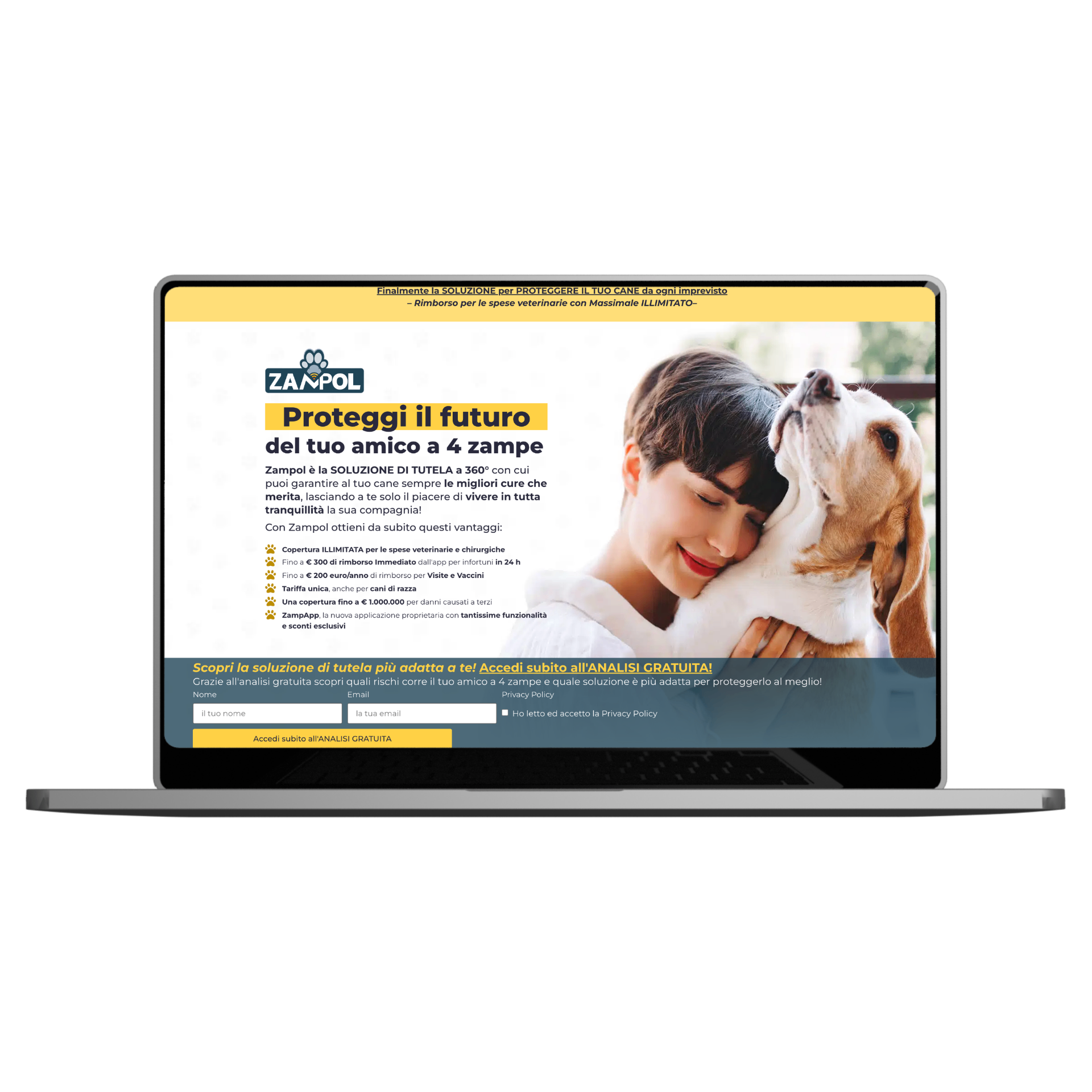 Landing page Zampol