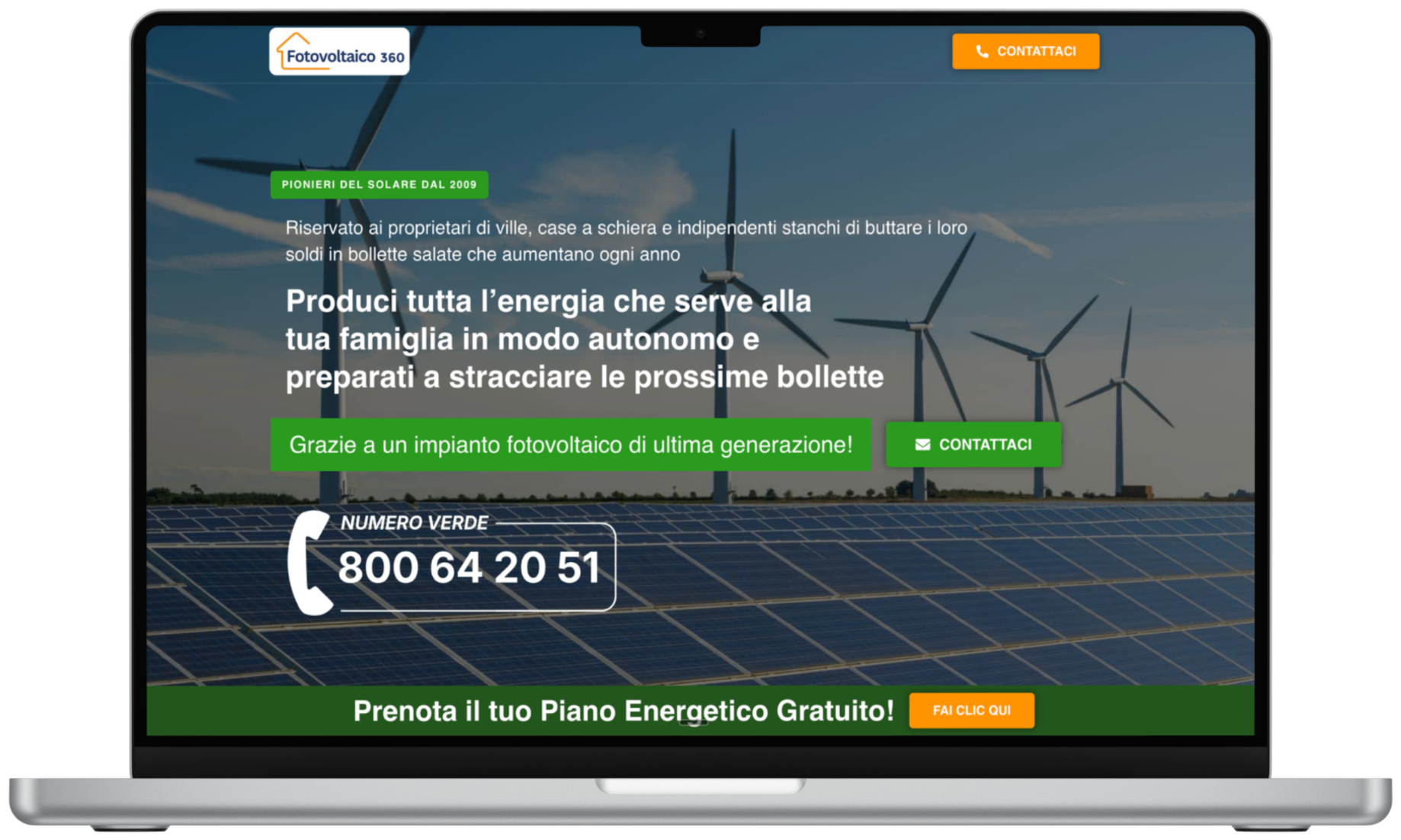 Landing page di conversione Fotovoltaico 360